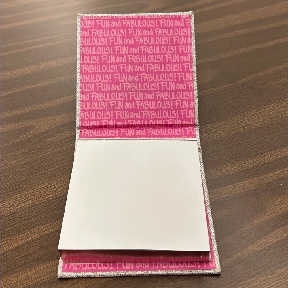 Justice Glitter Monogram Notepad with Letter A silver and pink